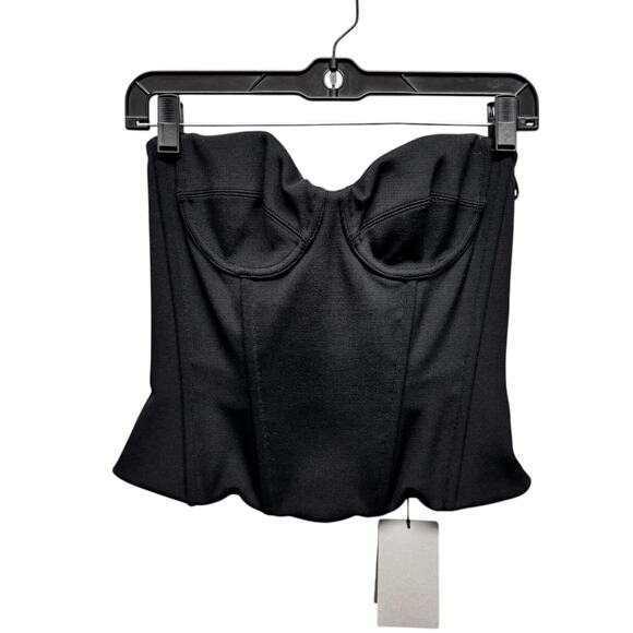 NWT Balenciaga Black Strapless Sweetheart Jersey Bustier Tube Top Womens 2 - Picture 3 of 10